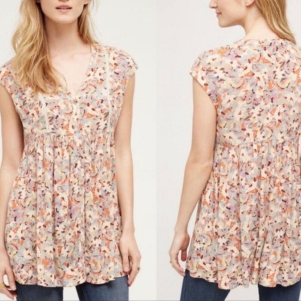 Anthropologie Vanessa Virginia Boho Floral Tunic – Poet with Pockets 🌸✨